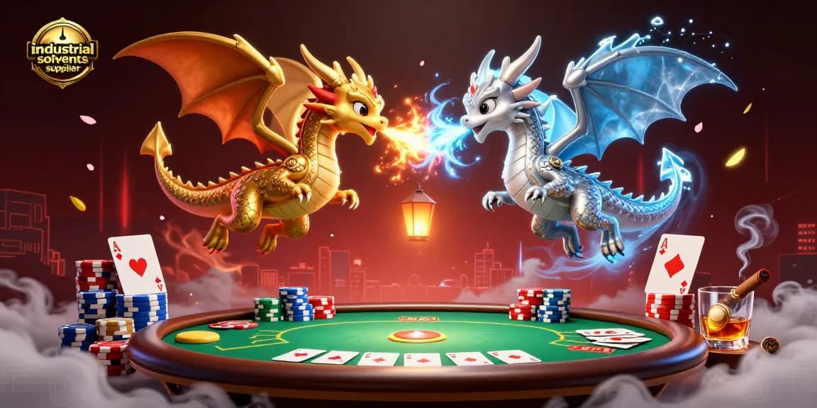 Experience thrilling gameplay with the industrial solvents supplier as dragons battle in an epic poker scene.