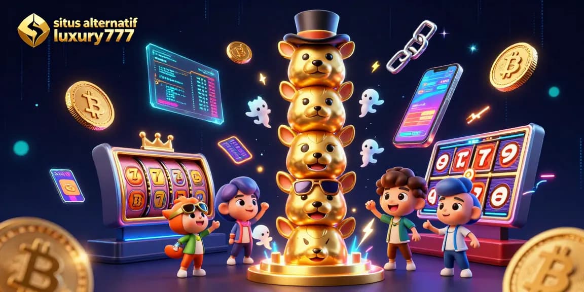 Engage with the vibrant world of situs alternatif luxury777 featuring animated casino themes and crypto elements.