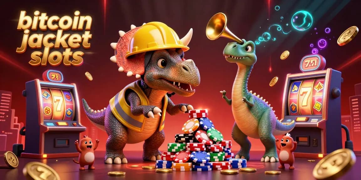 Win big with bitcoin jackpot slots in a colorful casino-themed 3D illustration.