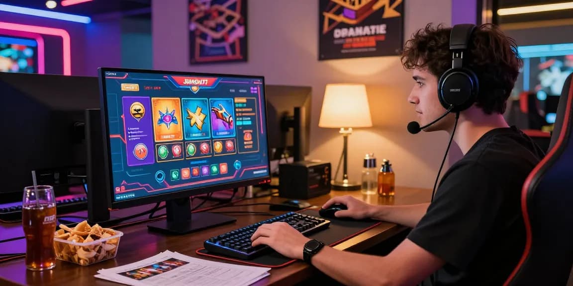 Pengalaman bermain JURAGAN77 di lingkungan kasino digital yang menarik dengan suasana penuh warna dan fokus pemain.