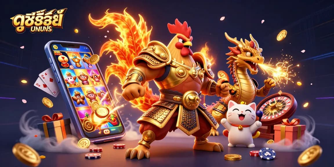 Enjoy immersive ดูซีรี่ย์ออนไลน์ action with vibrant casino-themed characters and dynamic game elements.