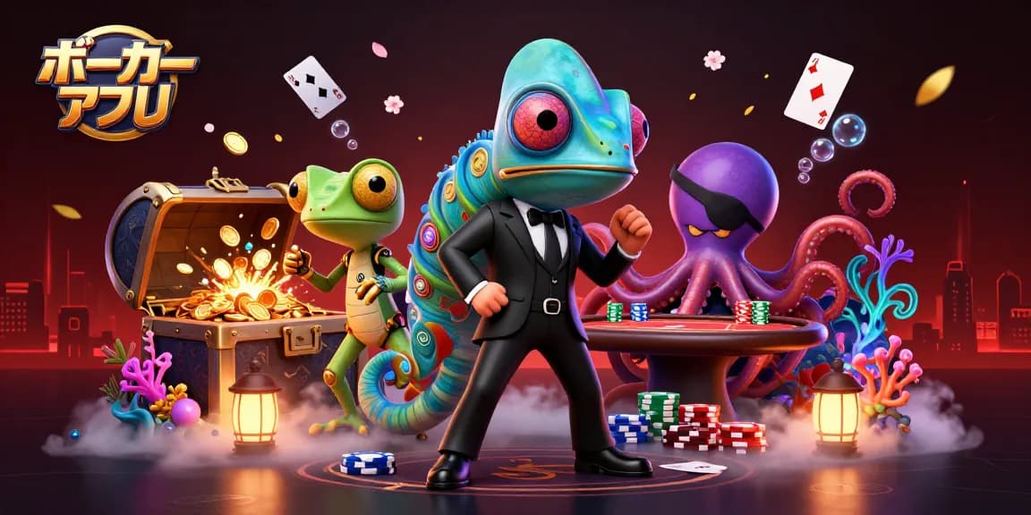 ポーカーアプリを使って豪華なポーカーゲームを楽しむ光景