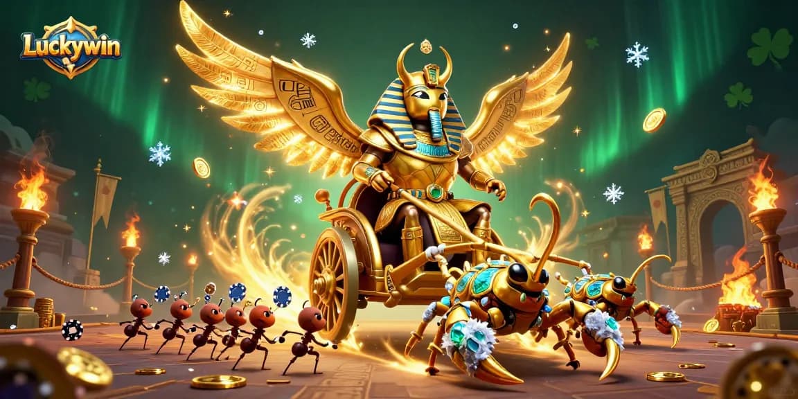 Experience the excitement of Luckywin with animated casino characters and vibrant gaming elements.