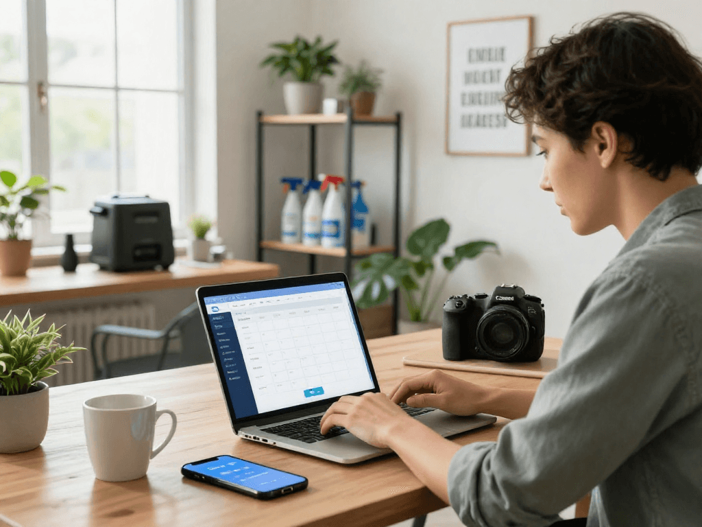 AI receptionist for small business helping streamline appointments in a modern workspace.
