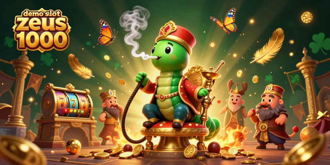 Engage with the demo slot zeus 1000 in this fantastical illustration highlighting casino excitement and vibrant gaming elements.
