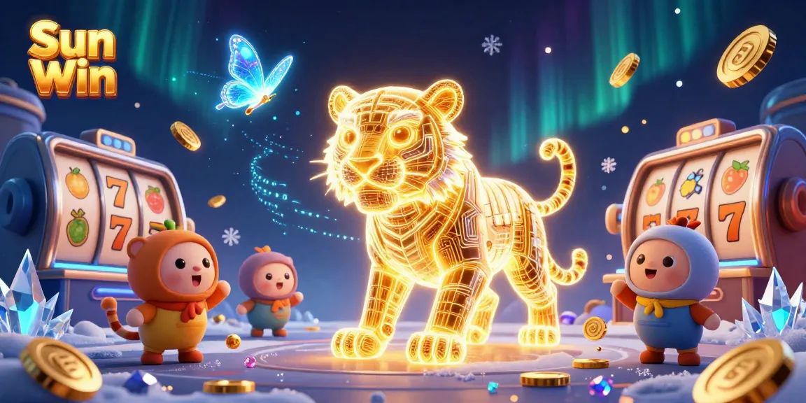 Spin to win with Sun Win's vibrant slot games featuring exciting 3D graphics and golden circus theme.