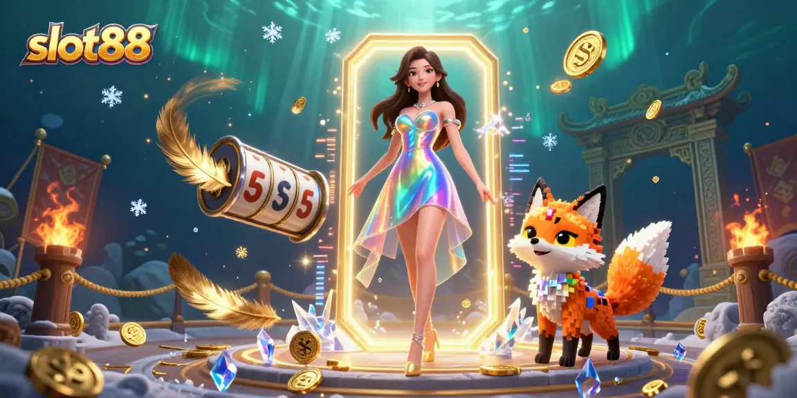 Experience vibrant slot88 gameplay with an engaging 3D scene filled with dynamic characters and elements.