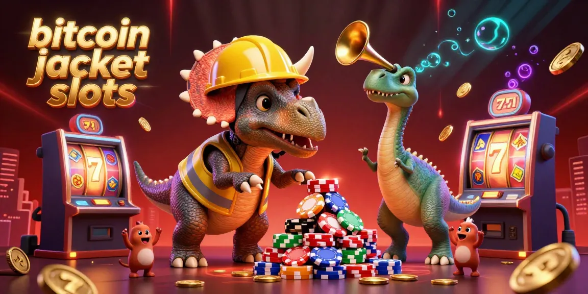 Win big with bitcoin jackpot slots in a colorful casino-themed 3D illustration.