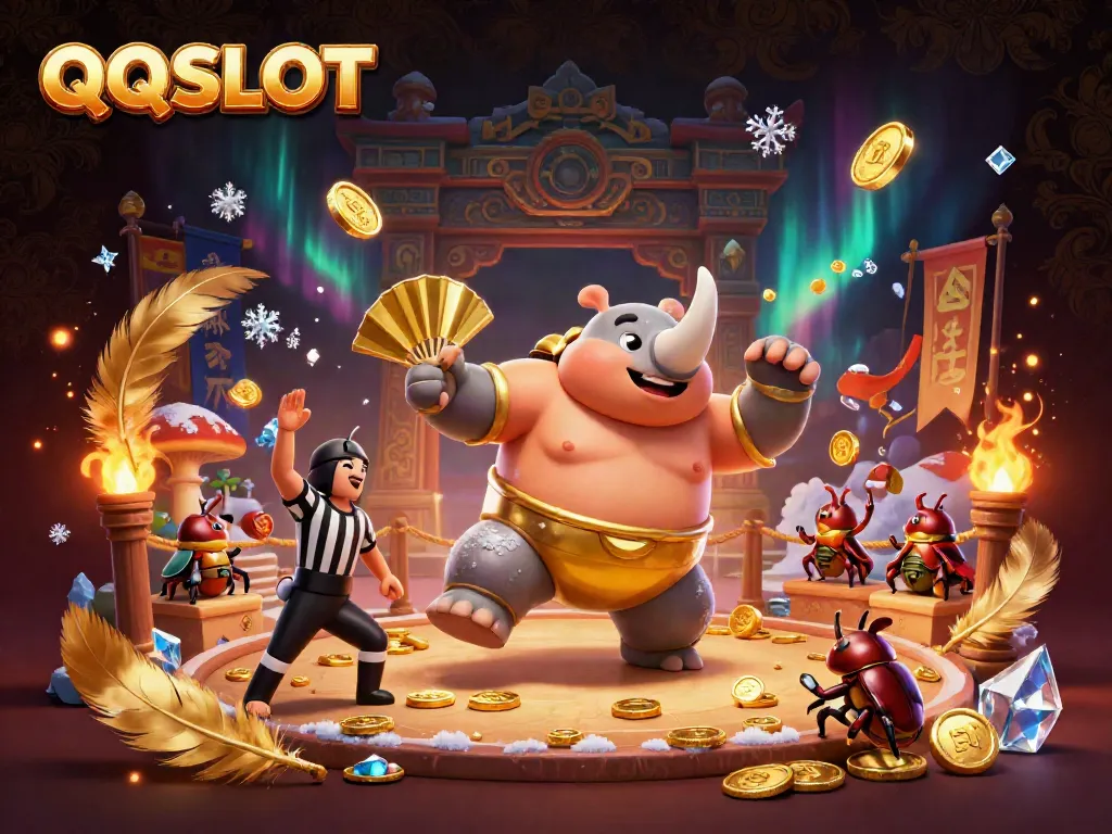 Experience thrilling gameplay with QQSLOT as dynamic characters engage in an energetic casino scene.