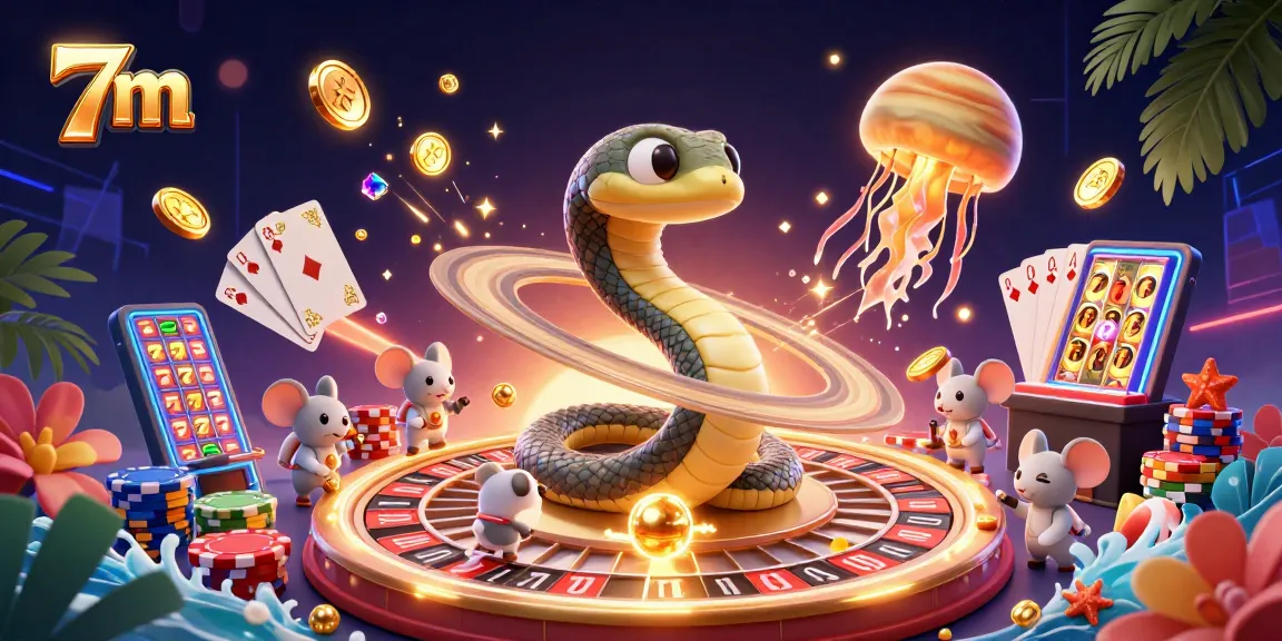 Enter the cosmic betting realm with vibrant 7m casino characters spinning excitement through roulette.