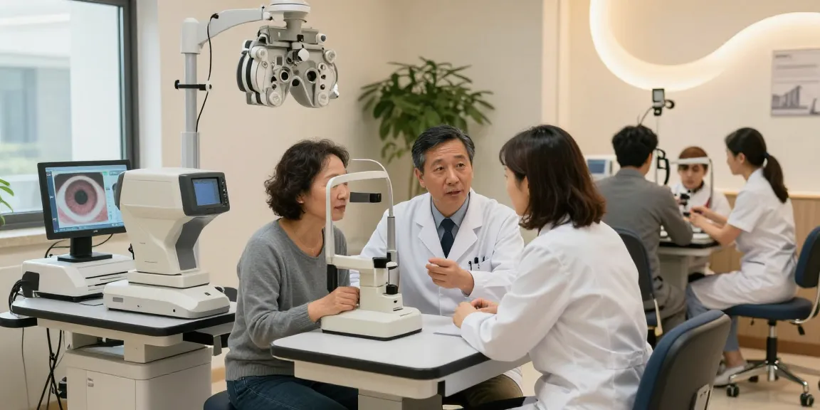 Focused consultation at SNU Eye Clinic emphasizing personalized eye care and advanced technology.