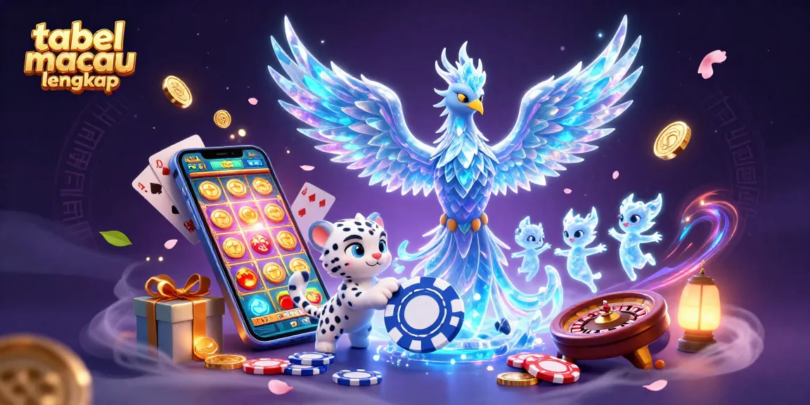 Engage with the dynamic tabel macau lengkap scene featuring a playful snow leopard cub and a luminous ice phoenix.