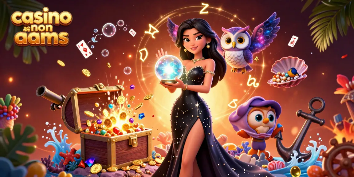 Vivi l'emozione dei casinò non AAMS con personaggi vivaci in una scena dinamica 3D.