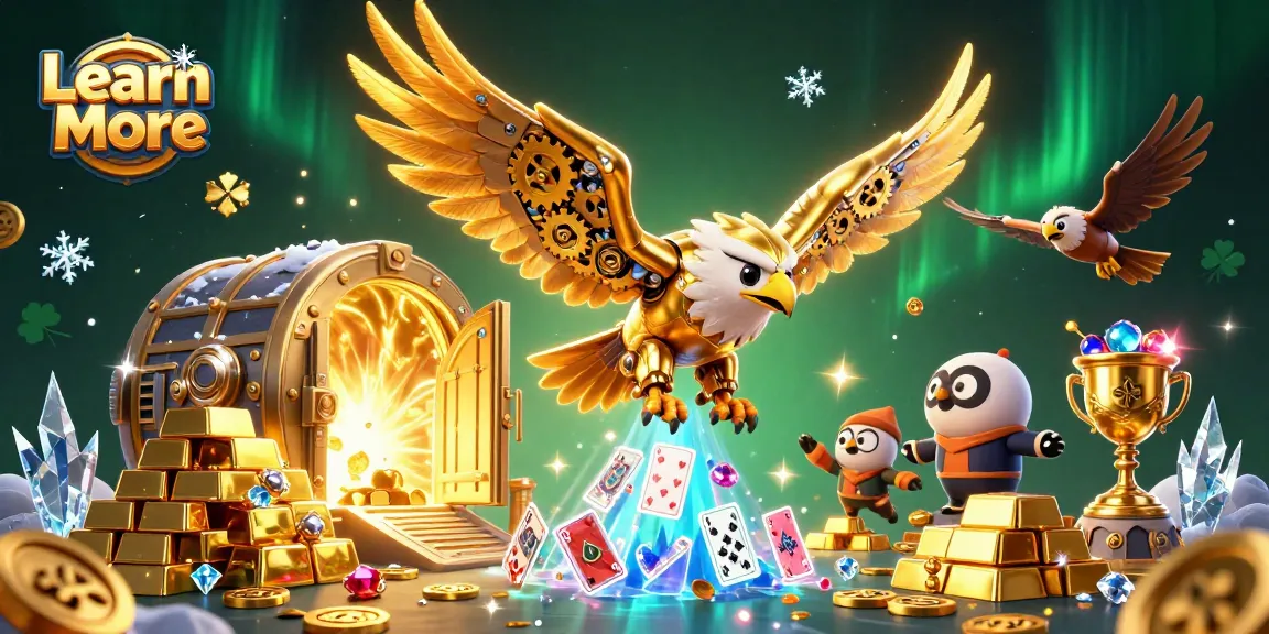 Learn More about betting strategies with a vibrant 3D casino scene filled with treasures and games.