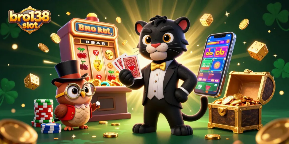 Experience thrilling wins at bro138 slot with vibrant characters and extravagant casino elements.