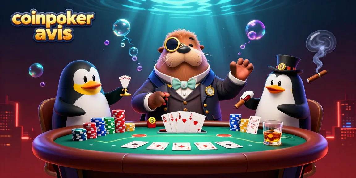 Évaluez coinpoker avis et jouez au poker avec une ambiance sous-marine dynamique et colorée.