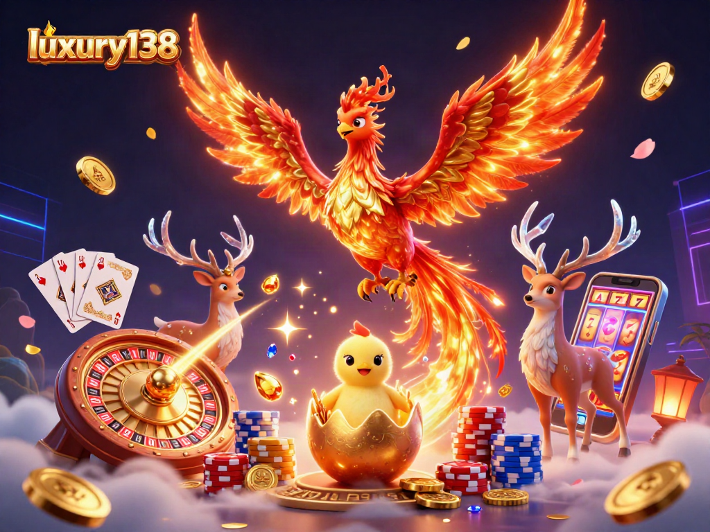 Menangkan peluang luar biasa di luxury138 dengan ilustrasi kasino 3D penuh warna yang memikat.
