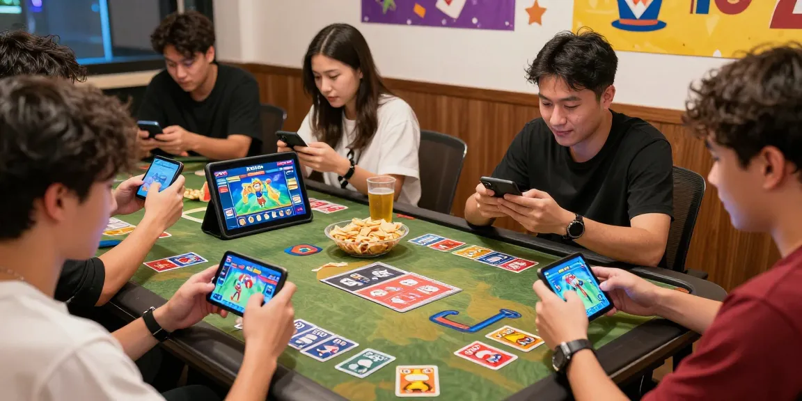 Players enjoying the excitement of 68 game bài in a vibrant online gaming lounge, showcasing camaraderie and technology.