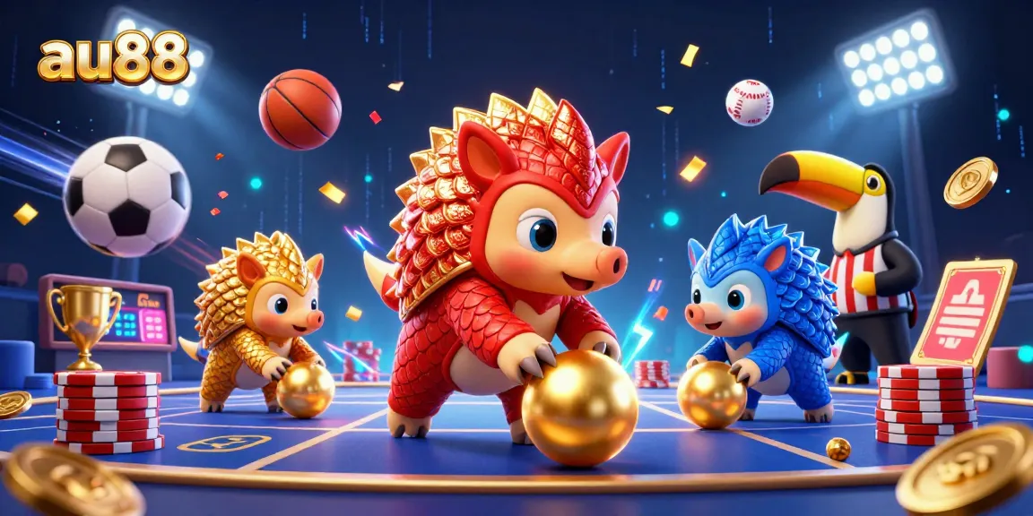 Experience thrilling bets at au88 with vibrant pangolins in an exciting casino scene!