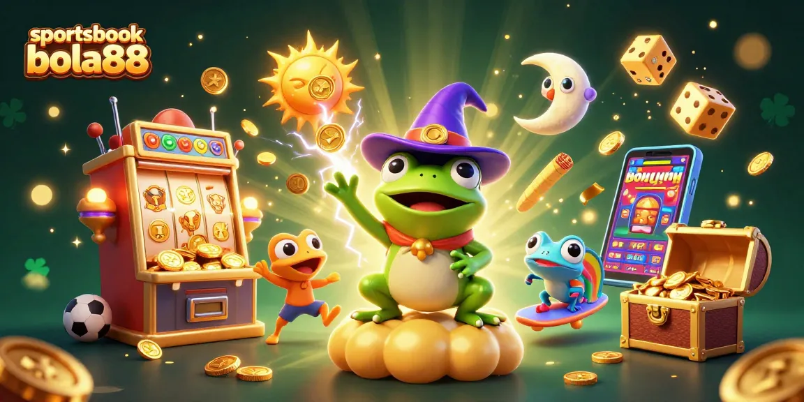 Experience the thrill of sportsbook bola88 with vibrant characters amidst a golden coin storm.