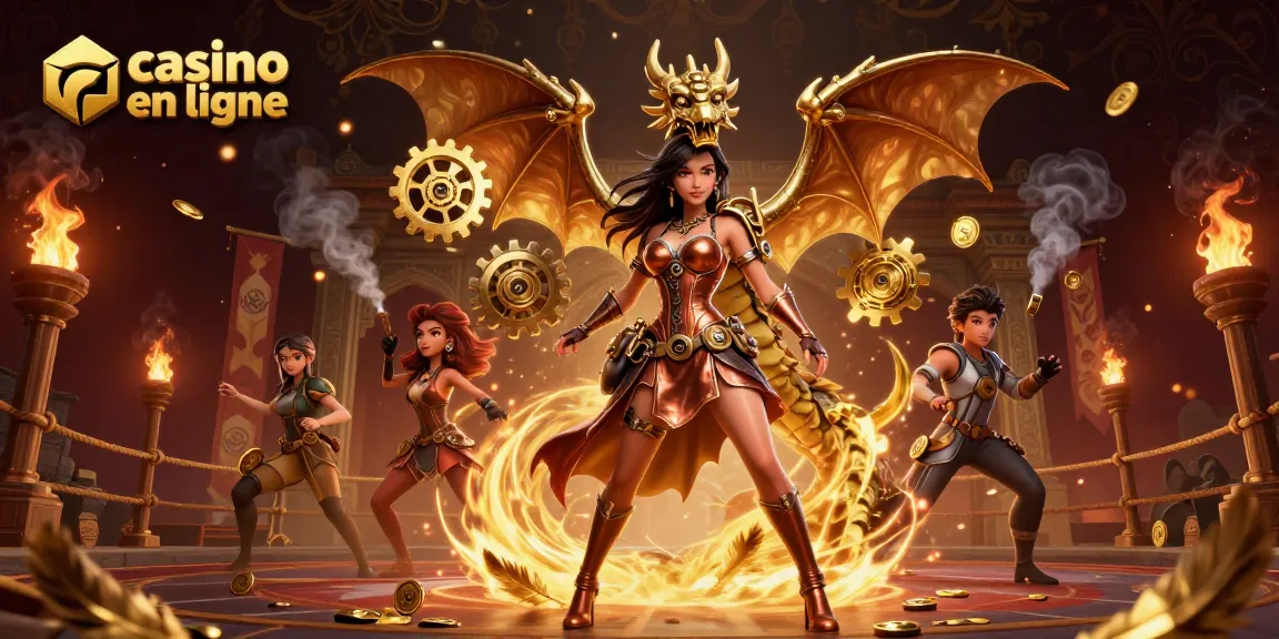 Gagnez gros avec des jeux exaltants au casino en ligne, avec des éléments steampunk et des accents dorés.