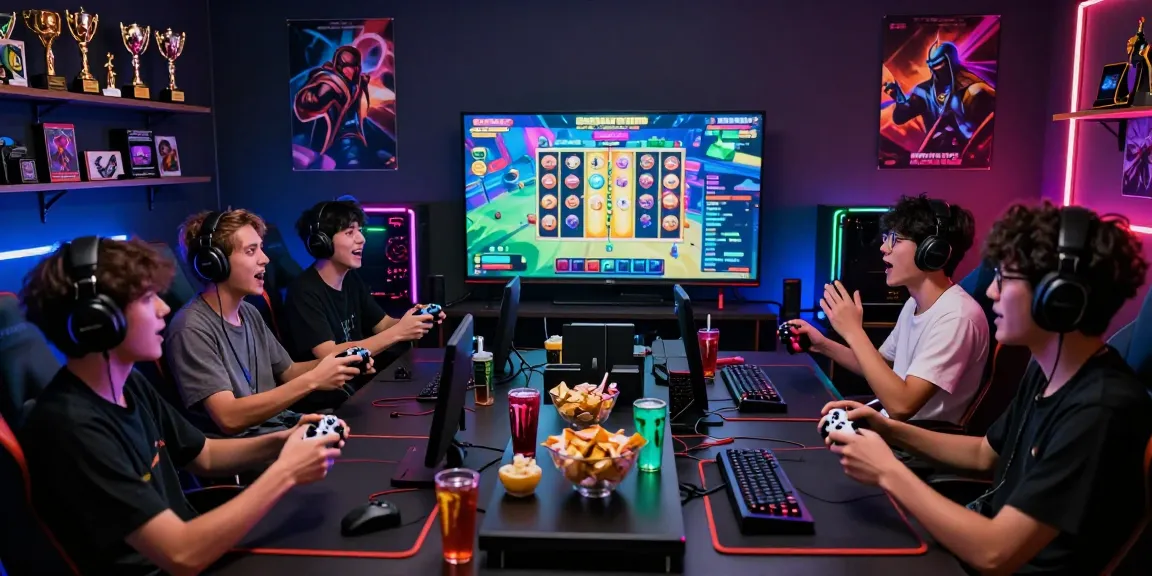 Benihtoto gacor gaming scene with players engaged in live slot game action, immersive atmosphere