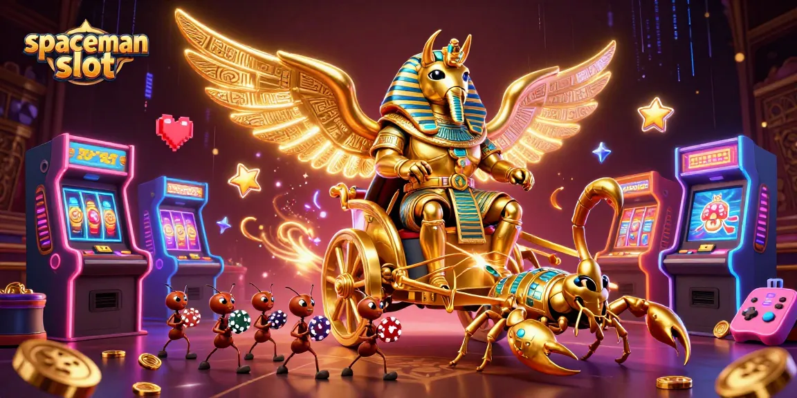 Experience thrilling gameplay with Spaceman Slot, featuring unique chariot riders and golden scorpions.