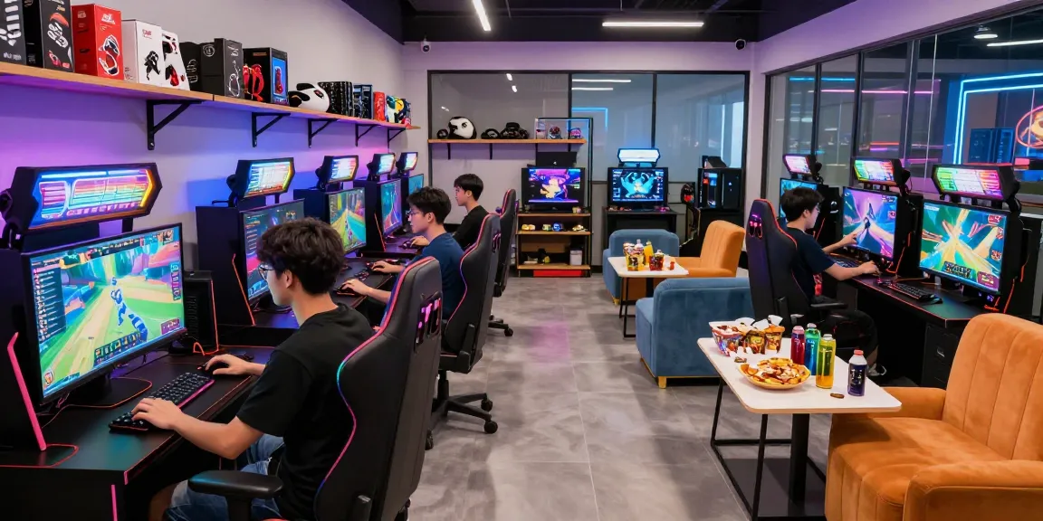 Exciting multiplayer gaming scene at 7meter arcade with vibrant visuals and engaged players