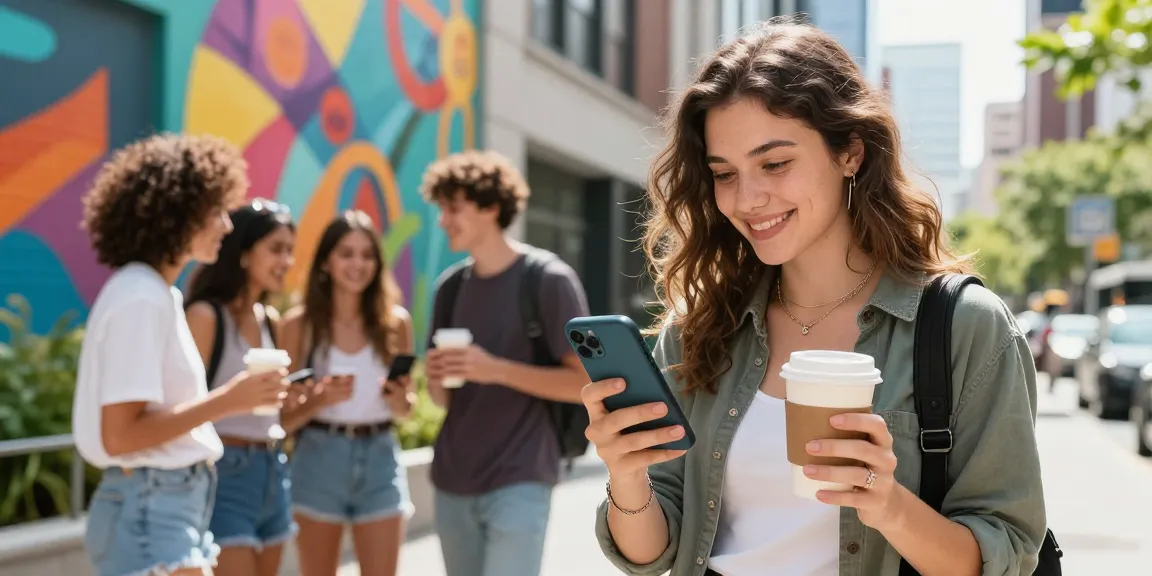 Order affordable TikTok views in an energetic urban setting with influencers promoting content.