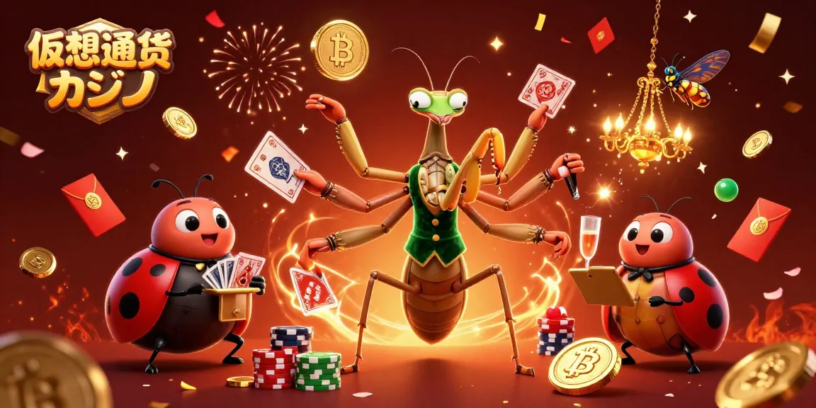 仮想通貨カジノで楽しむ新しい体験を表現したイラスト。