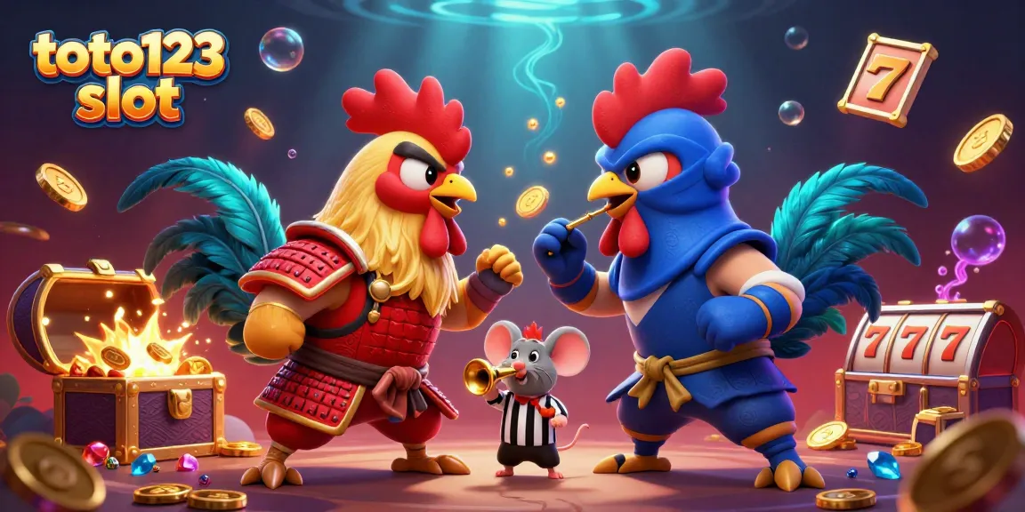 Experience the thrilling action of toto123 slot with dynamic fighting roosters and explosive game symbols.