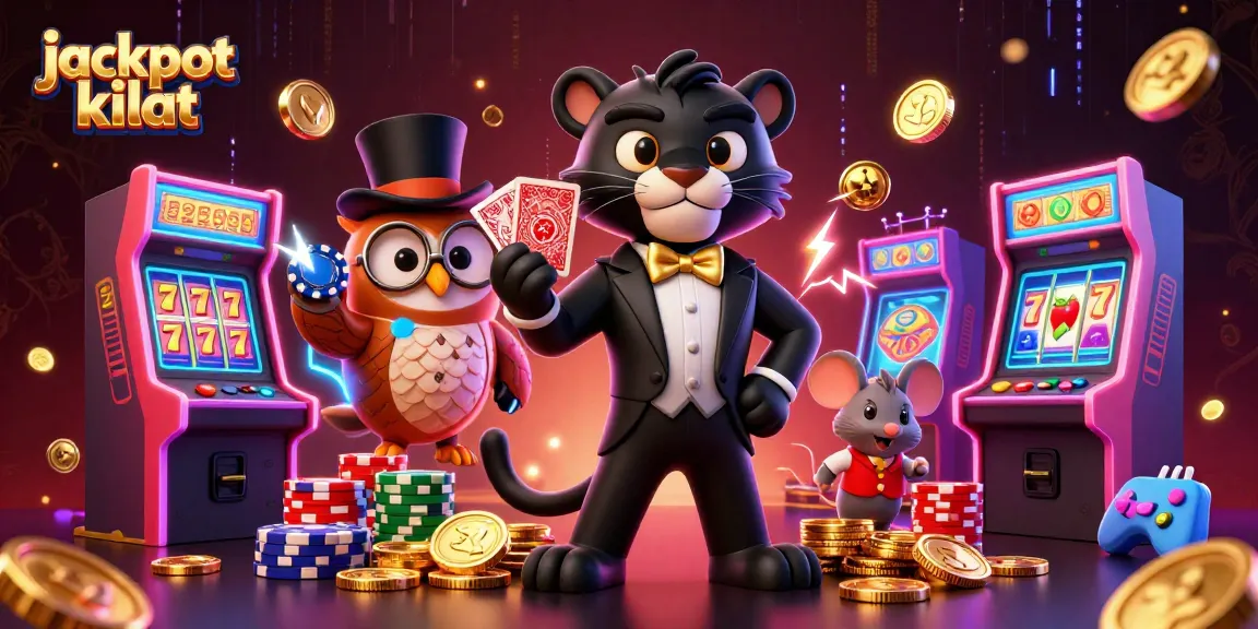 Experience the thrill of jackpot kilat as the black panther deals cards in a vibrant casino scene.