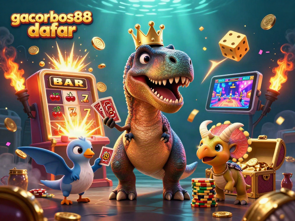 Experience gacorbos88 daftar with charismatic characters and a dynamic casino scene filled with vibrant game elements.