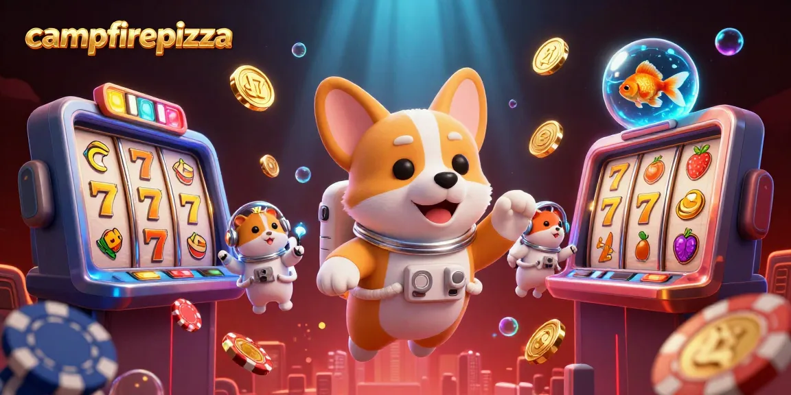 campfirepizza bermain di kasino dengan slot, jackpot, dan simbol keberuntungan.