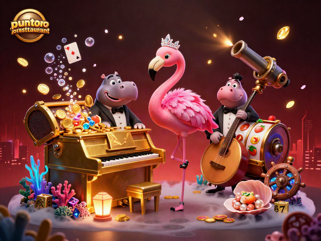 "puntorojorestaurant engages players in a vibrant 3D casino scene featuring dynamic characters and exciting gaming elements."