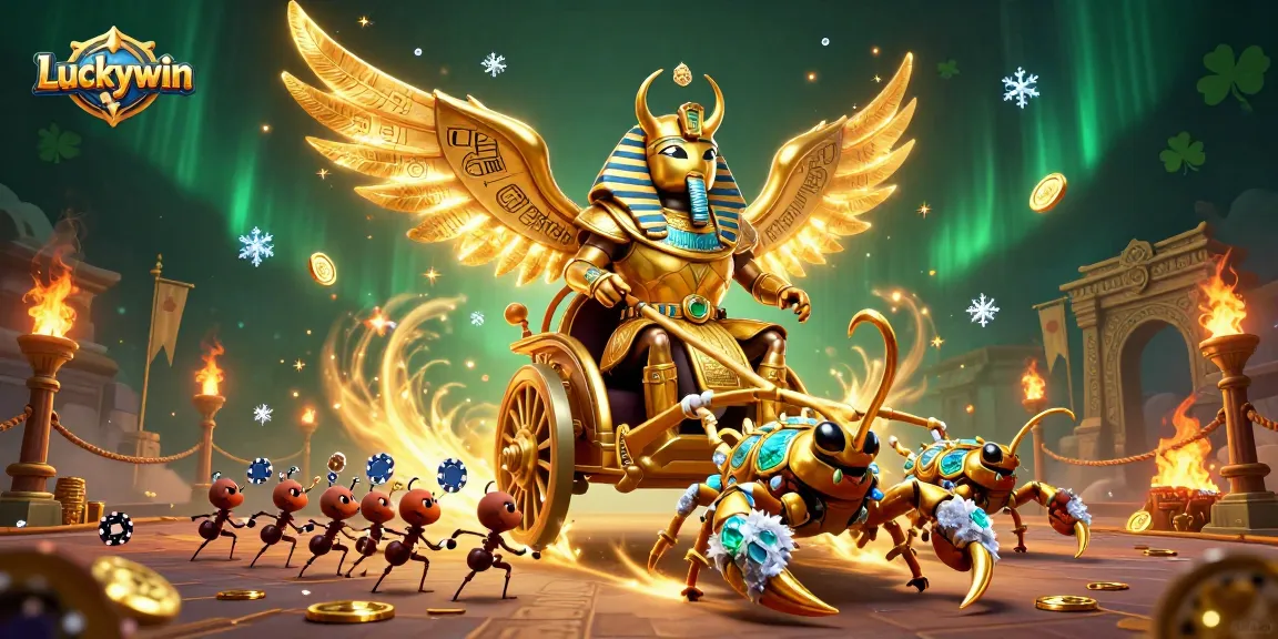 Experience the excitement of Luckywin with animated casino characters and vibrant gaming elements.