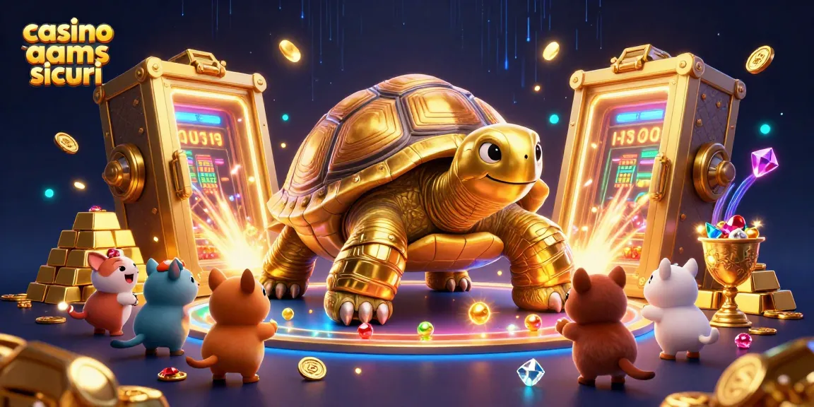 Gioca nei casino non AAMS sicuri con la tartaruga dorata e tesori scintillanti. Divertimento per tutti!