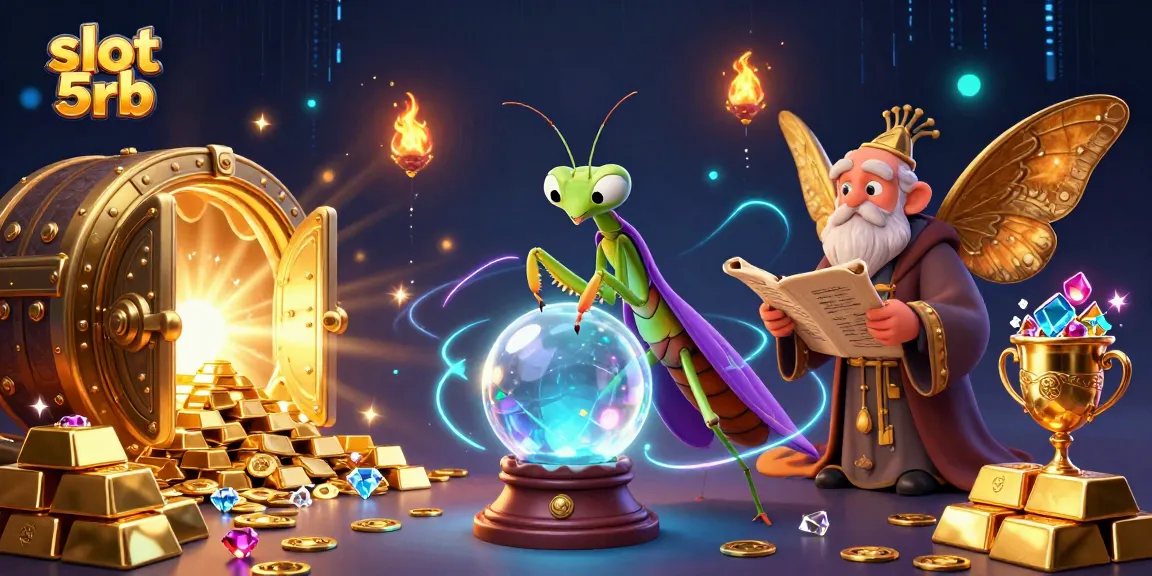 Experience thrilling wins in slot 5rb with a vibrant scene featuring lucky motifs and mystical elements.