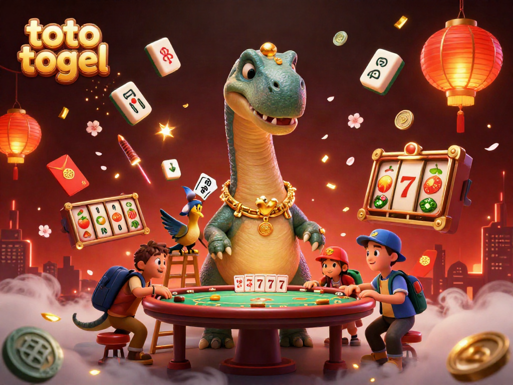 Experience the thrilling world of toto togel with a colorful 3D casino scene showcasing vibrant characters and elements.