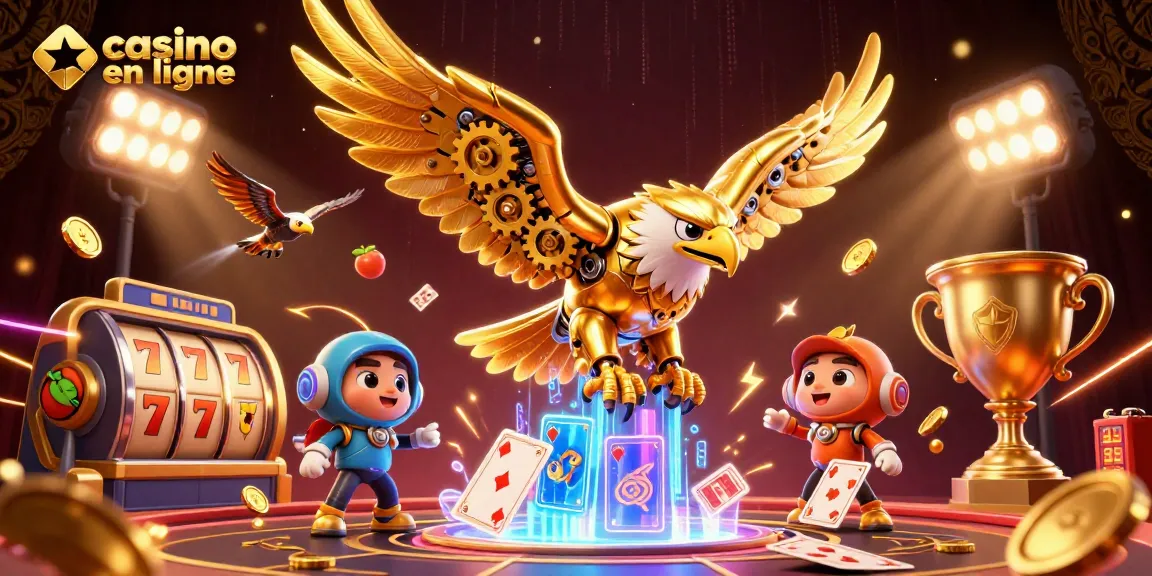 Jouez au casino en ligne avec des machines à sous et une ambiance lumineuse captivante.