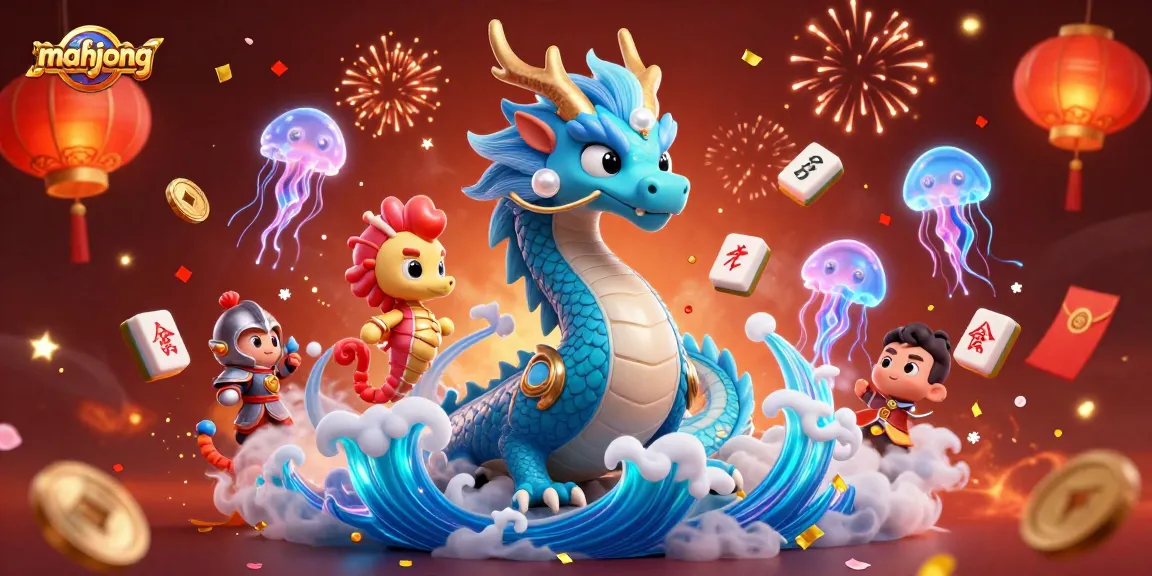 Engage in mahjong excitement with vibrant characters, festive elements, and captivating casino ambiance.