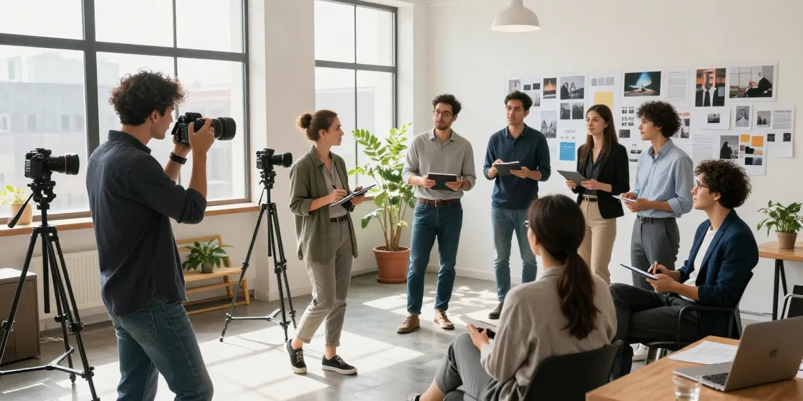Photographie commerciale à Milan avec un photographe capturant une séance de brainstorming d'entreprise