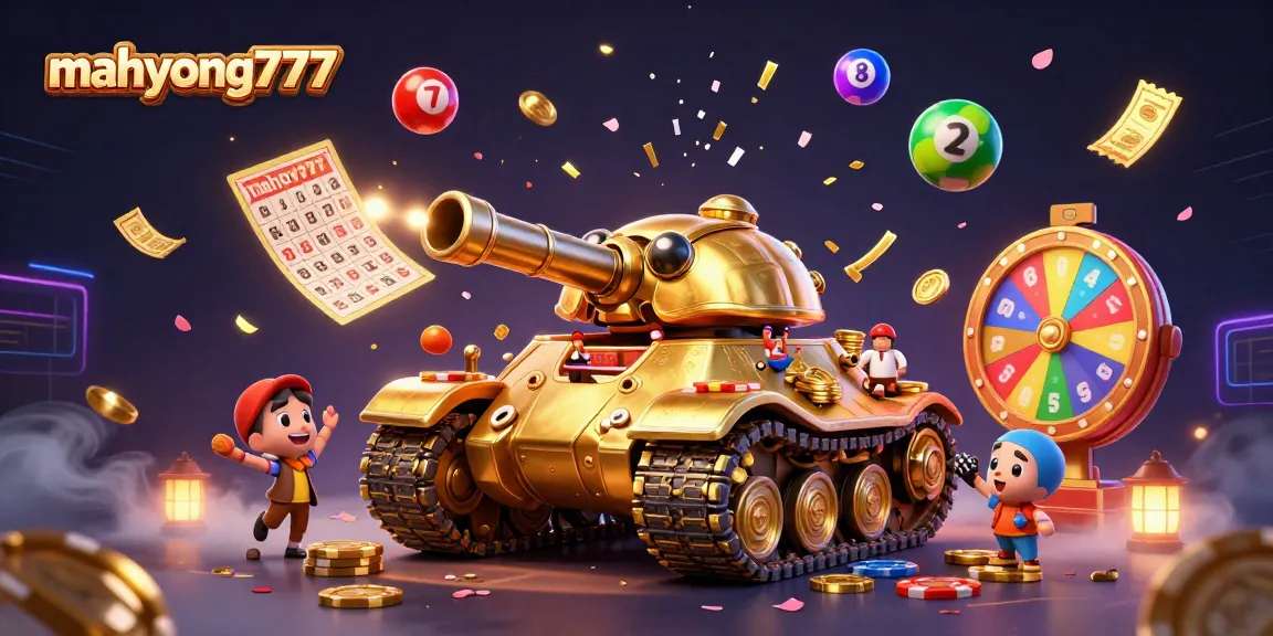 Experience winning with mahyong777 in a vibrant casino scene filled with golden elements and exciting prizes.