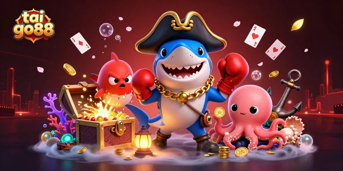 Engage with tai go88's vibrant underwater casino adventure featuring playful sea creatures and golden treasures.