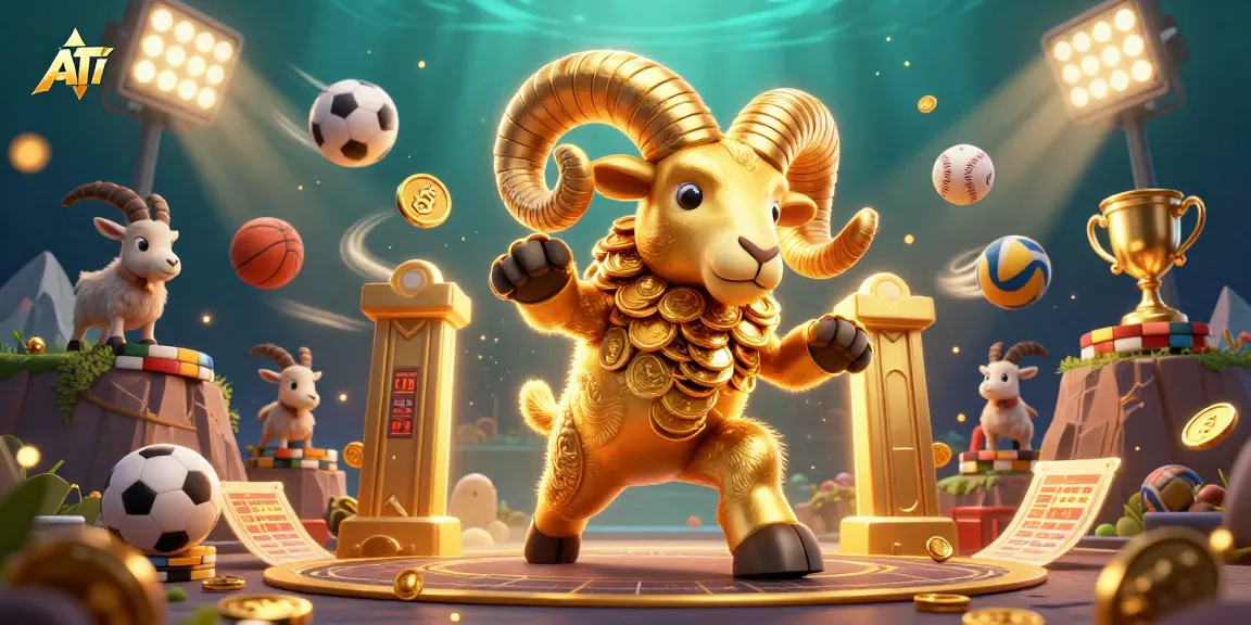 Experience thrilling sports betting with ATI featuring a golden ram charging at the gates.